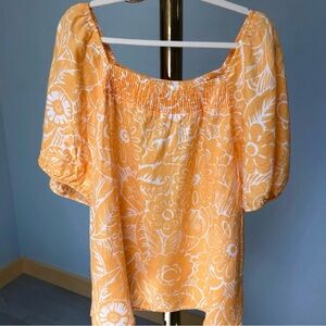 Talbots Orange Floral Top